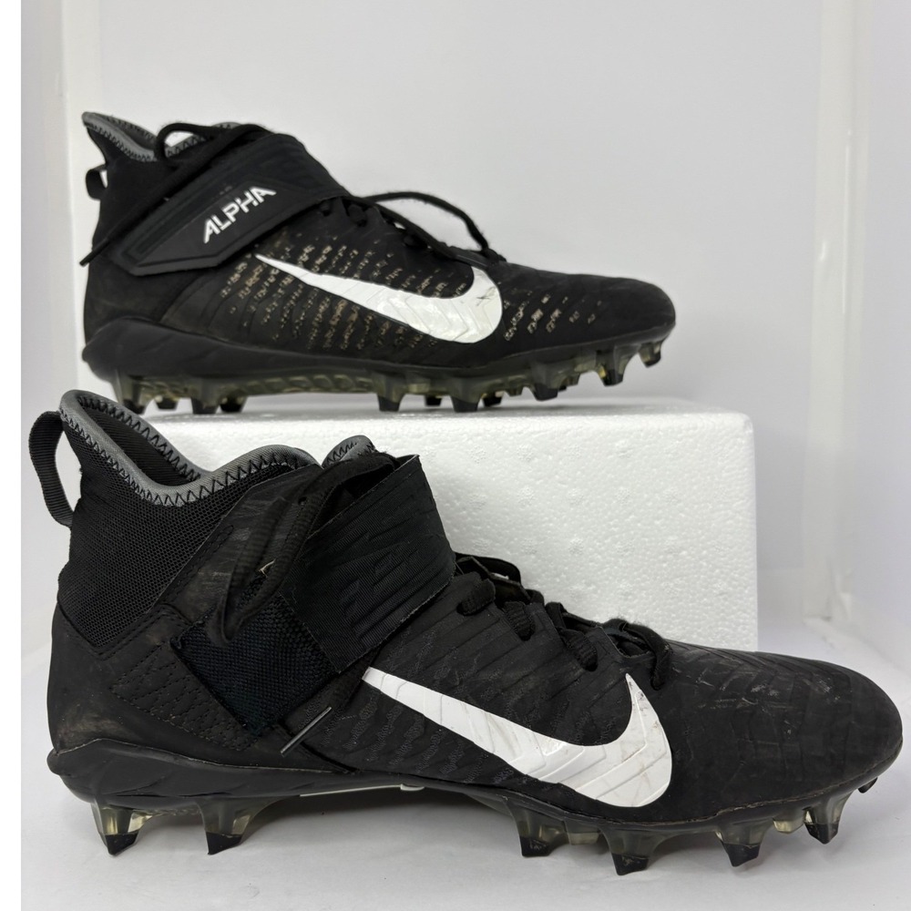 Nike Alpha Menace Pro 2 Mid Football Cleats Black White AQ3209-002 Mens 10.5